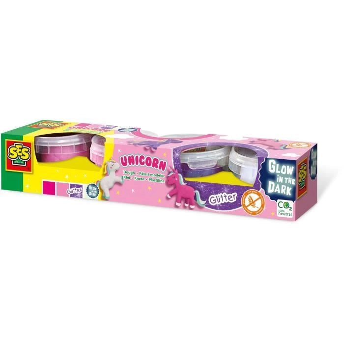 Pasta da modellare unicorno 4x90 g - SES CREATIVE - Appositamente progettata per creare magnifici unicorni.