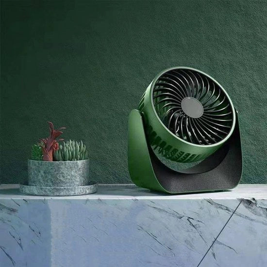 Ventilatore USB - Ventilatore per Ufficio Ultrastil - Miniventilatore con Batteria Ricaricabile da 2000 mAh - 3 Livelli di Velocità - 360° Regolabile Adattabile per Camera da Letto, Ufficio, Campeggio