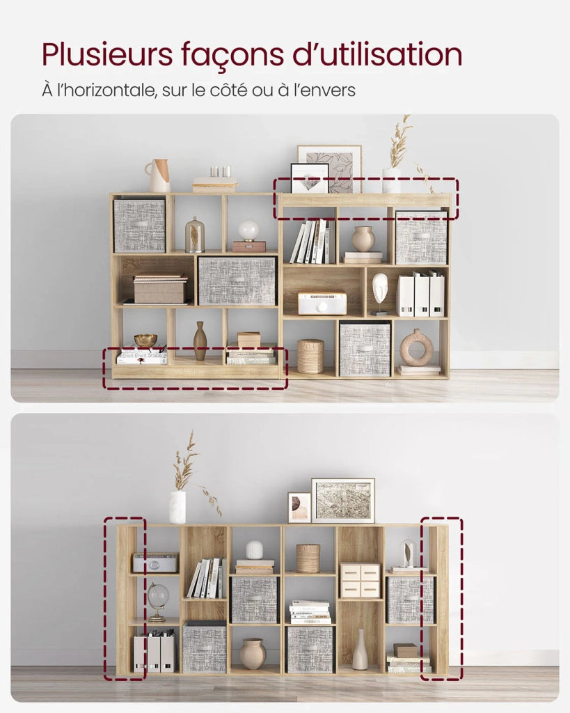 Libreria aperta mensola portaoggetti indipendente dimensioni: 97,5 x 30 x 100 cm beige 12_0004278