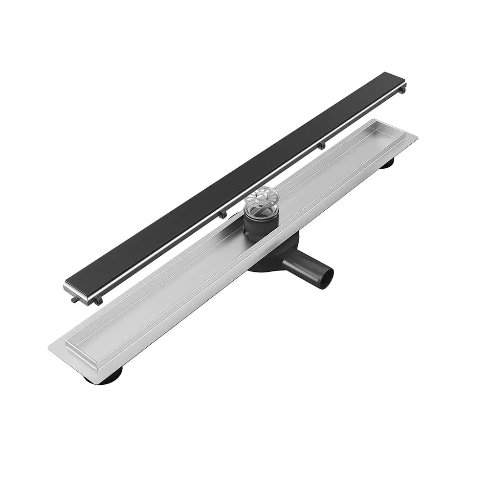 Canalina doccia acciaio inox 90 cm cover in vetro nero