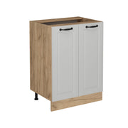 Mobiletto base cucina R-Line Bianco rustico/Rovere dorato 60 cm senza piano di lavoro Vicco