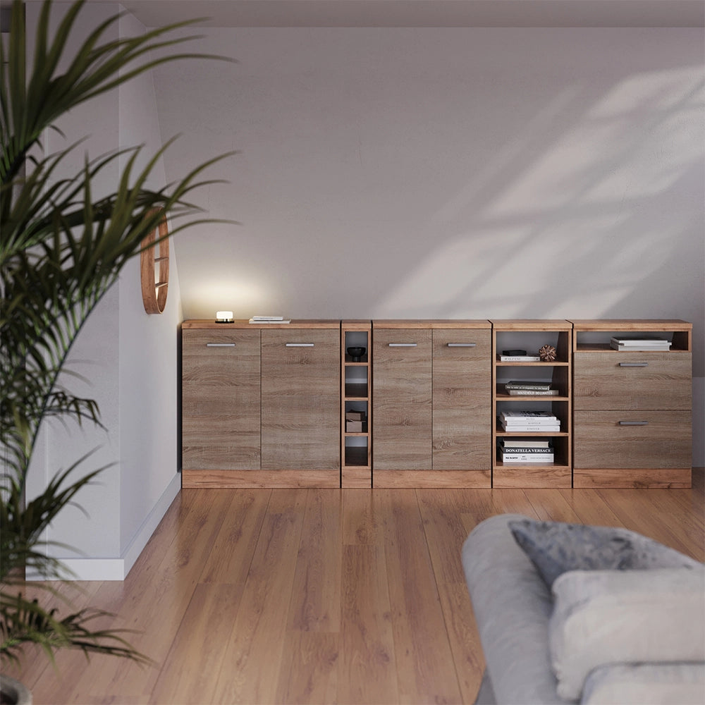 Mobile sottotetto Rion Sonoma/Rovere dorato 60 x 83.8 cm con 2 cassetti, carcassa 60 cm profondità Vicco