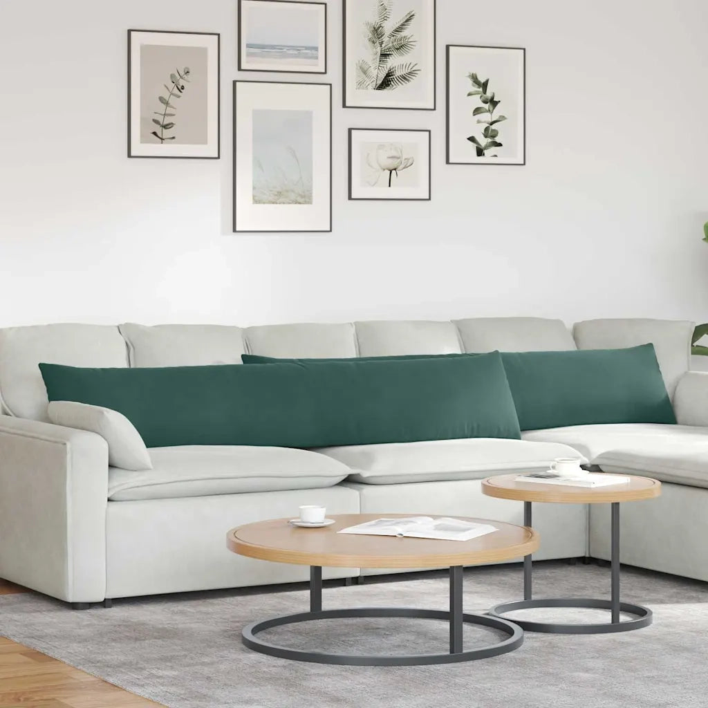 Cuscini da Divano 2 pz-Set di 2 Cuscini per Sofa Verde scuro 200 x 40 cm 180693