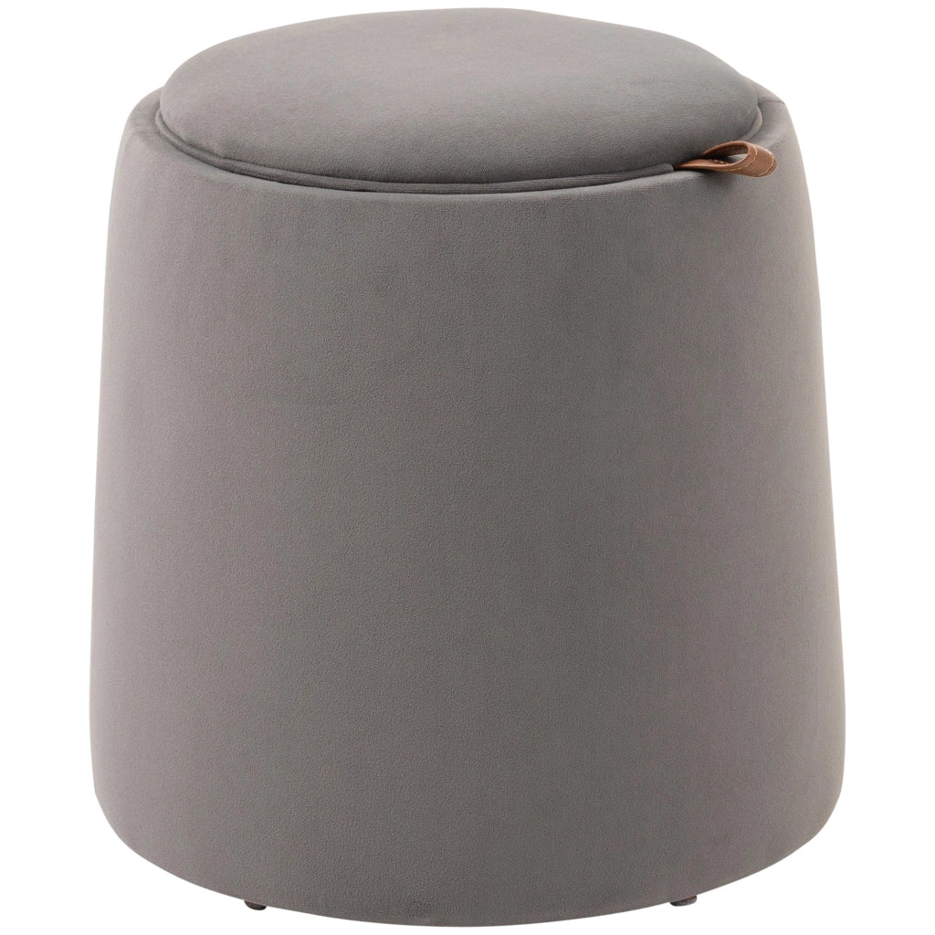 POUF Contenitore rotondo Ø44 x 47,5 cm in poliestere grigio scuro