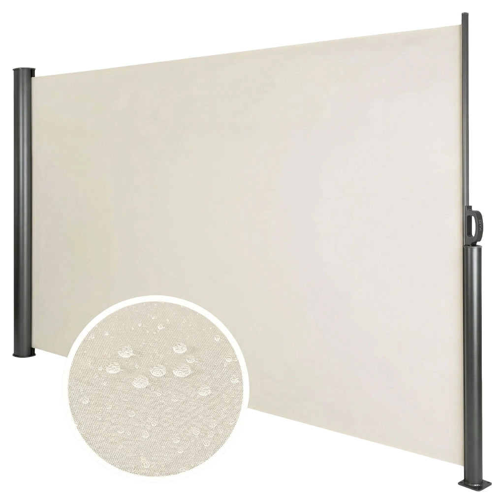 Tenda laterale 300x180H cm. Separè frangivento con sistema di riavvolgimento automatico. Telaio in Alluminio. Colore Beige