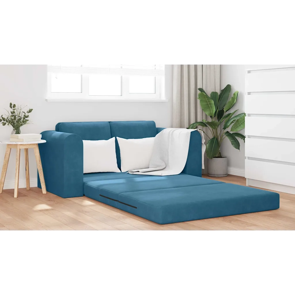 vidaXL Divano letto Blu 148 x 71 x 83 cm Velluto