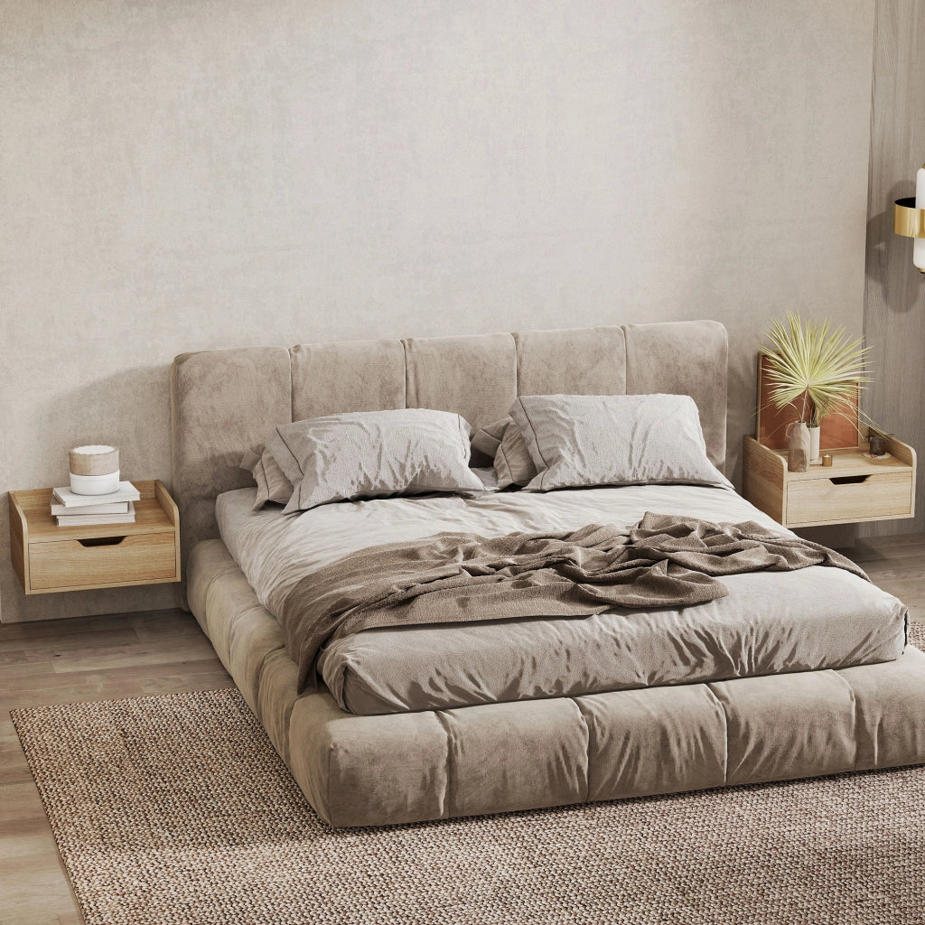 Comodino ¨C zephmum ¨C legno naturale 40x30x19,5cm