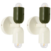 Set di 2 lampade da parete a due luci Up-Down Scones bianco sporco