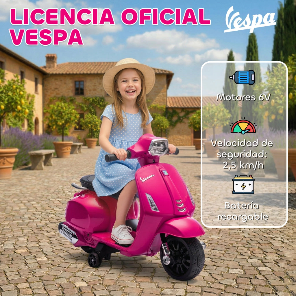 Moto Elettrica Bambini 2-4 Anni con Batteria 6V ¨C zephmum ¨C Rosa
