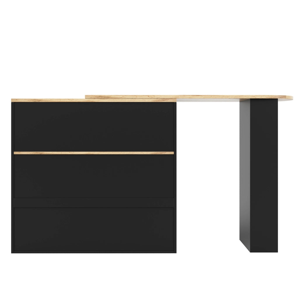 Armadio modulare 105x39x102 cm con 4 cassetti e ripiano girevole in MDF nero