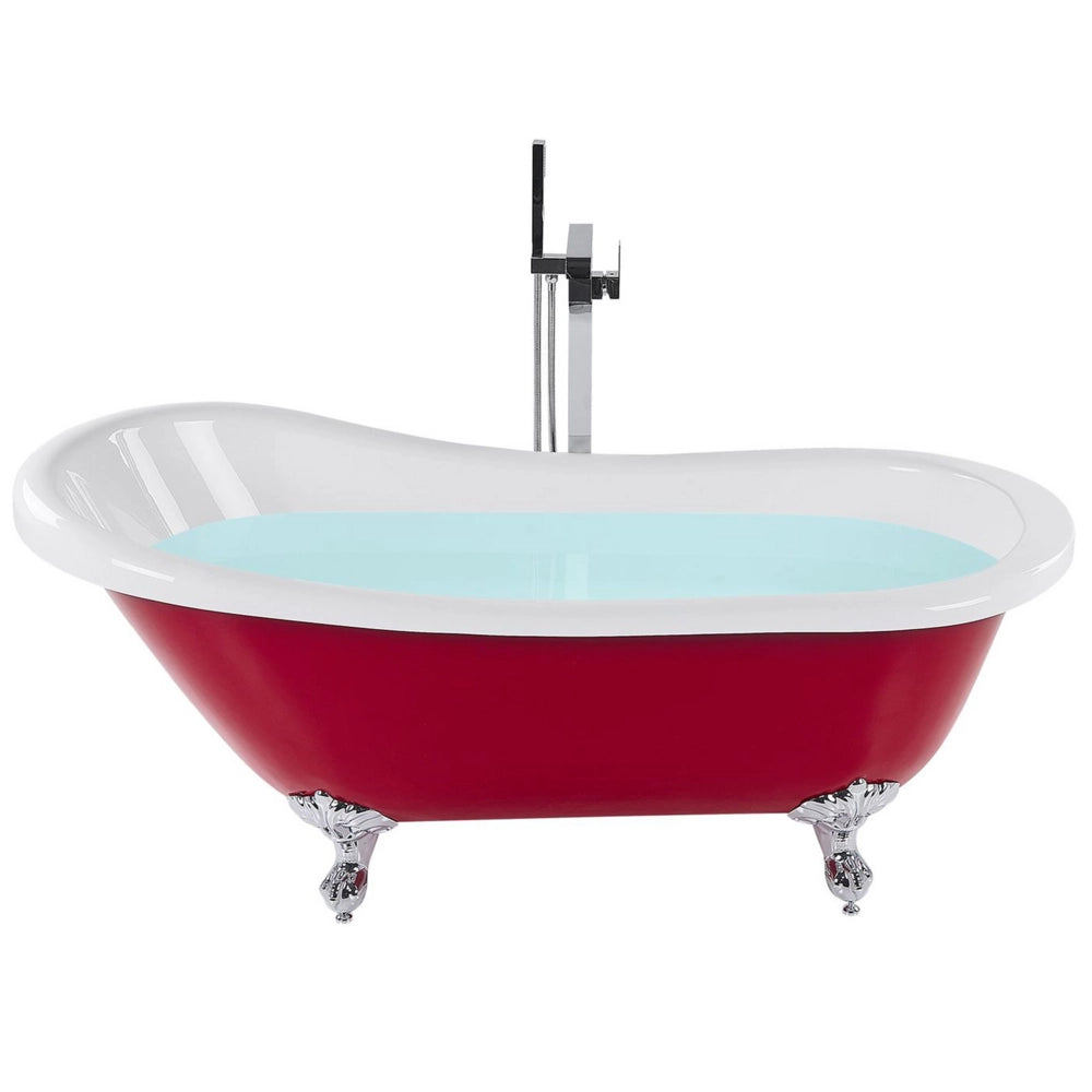 Vasca da Bagno Freestanding in Acrilico Sanitario Rosso 153 x 77 cm