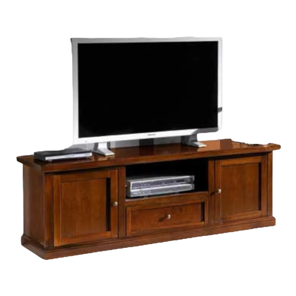 Porta tv arte povera in legno tinta noce 160x45h56 (587) - Mobili 2G