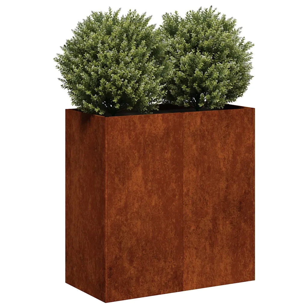 Fioriera Arrugginita 80x40x80 cm in Acciaio Corten 860716