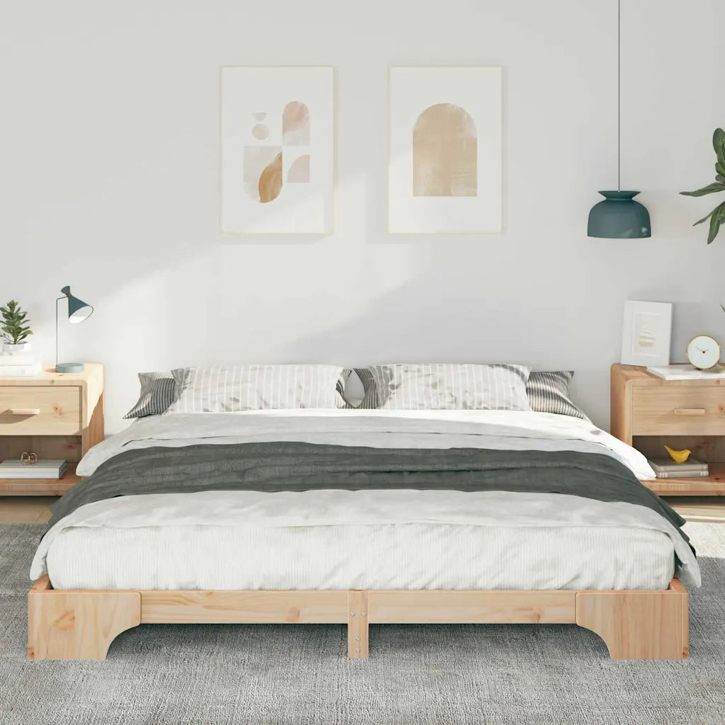 Struttura del letto Marrone 200 x 210 cm Pino massello
