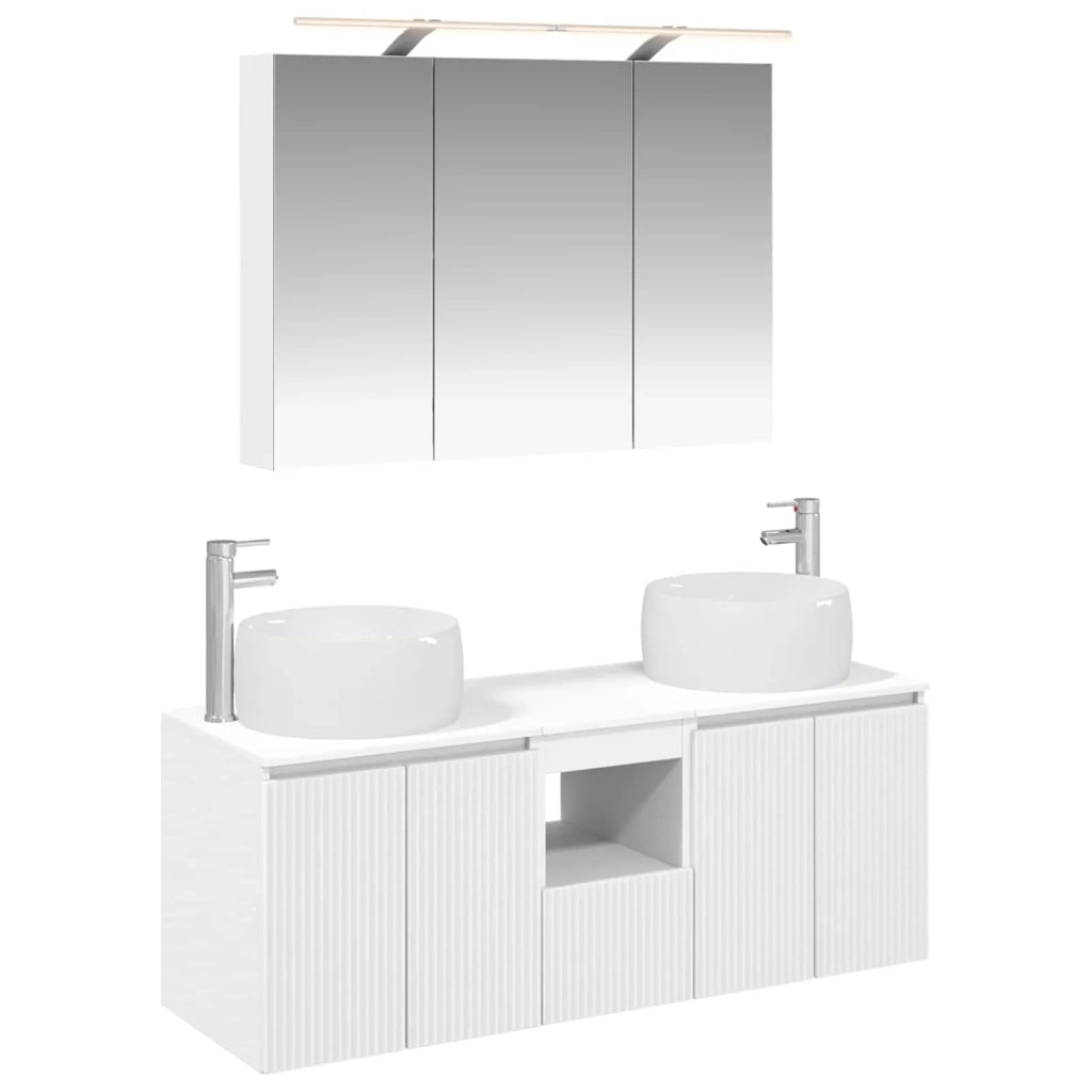Set di Armadi da Bagno 4 pcs Bianco Legno ingegnerizzato 3406535