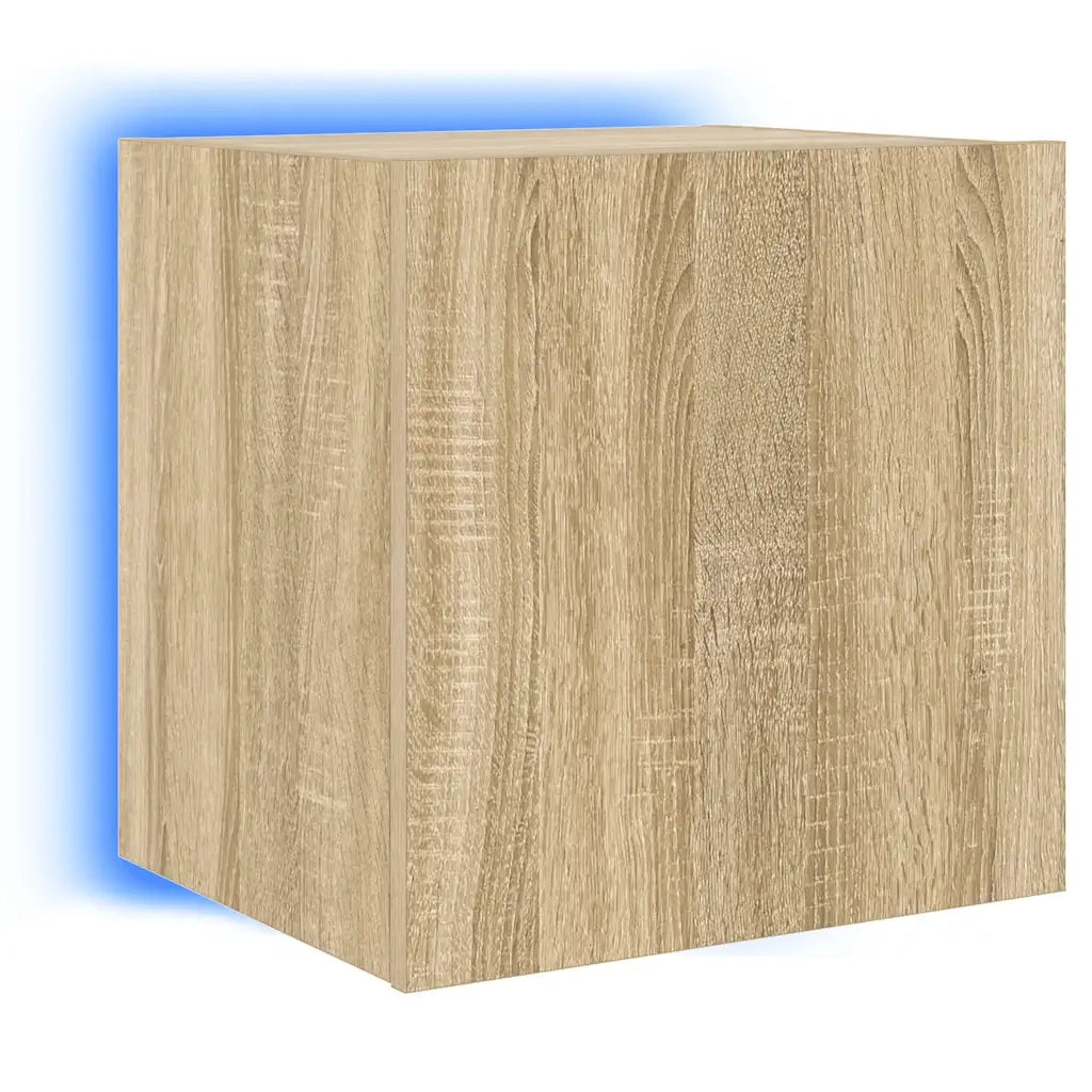 Mobile TV a Parete con Luci LED Rovere Sonoma 40,5x35x40 cm 837250