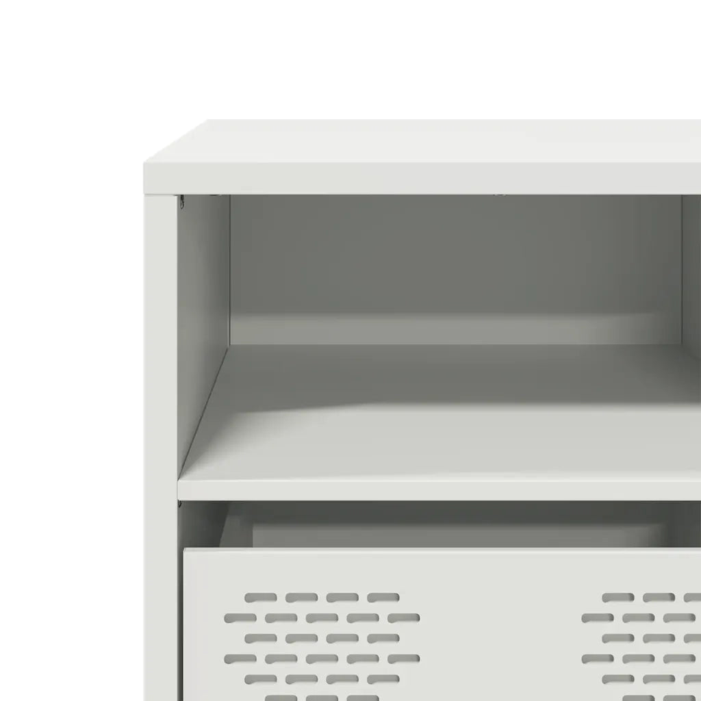 Mobile TV Bianco 135x39x43,5 cm in Acciaio Laminato a Freddo 851333