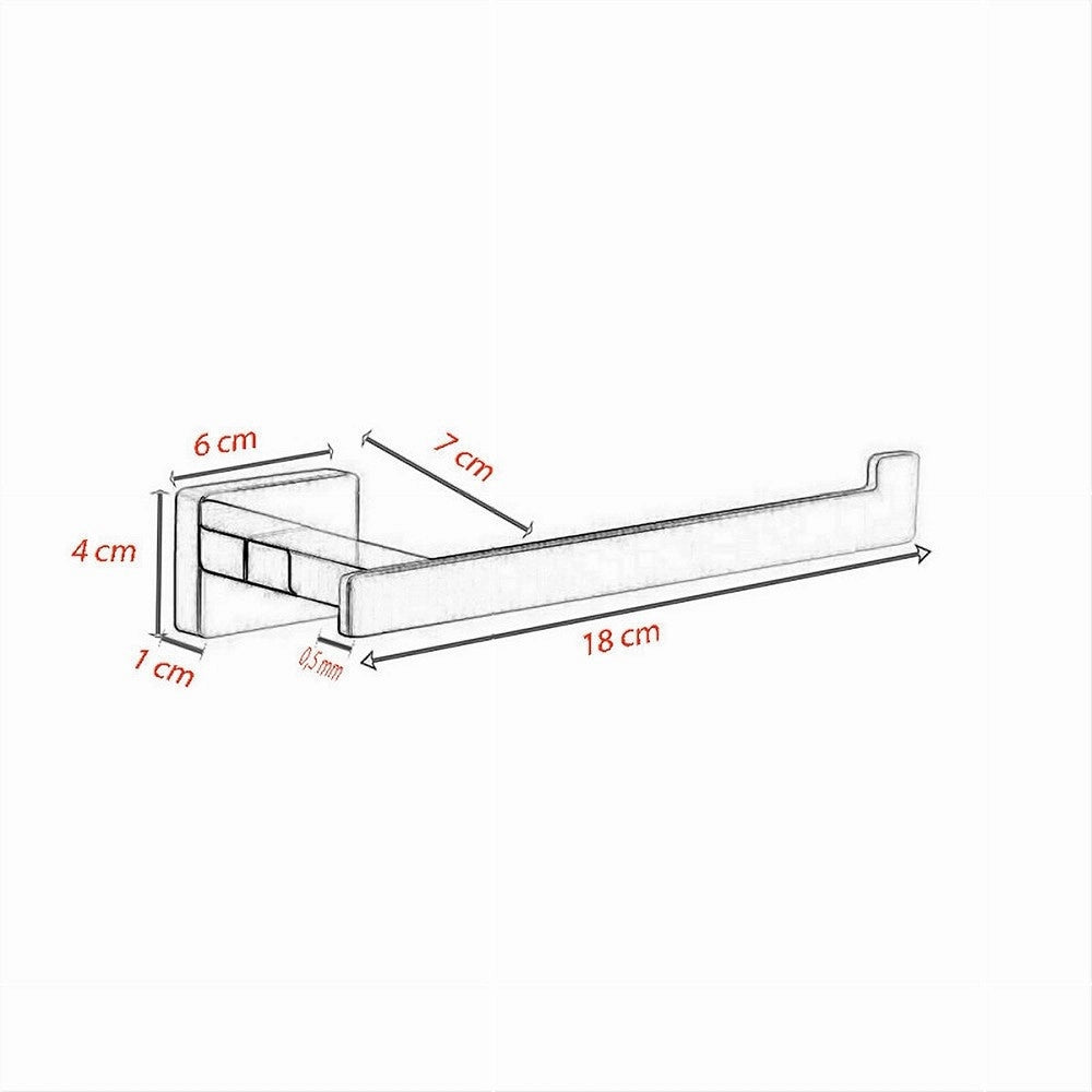 Trade Shop - Porta Rotolo Moderno Da Muro In Acciaio Lucido 18cm Accessori Arredo Bagno 87217 -
