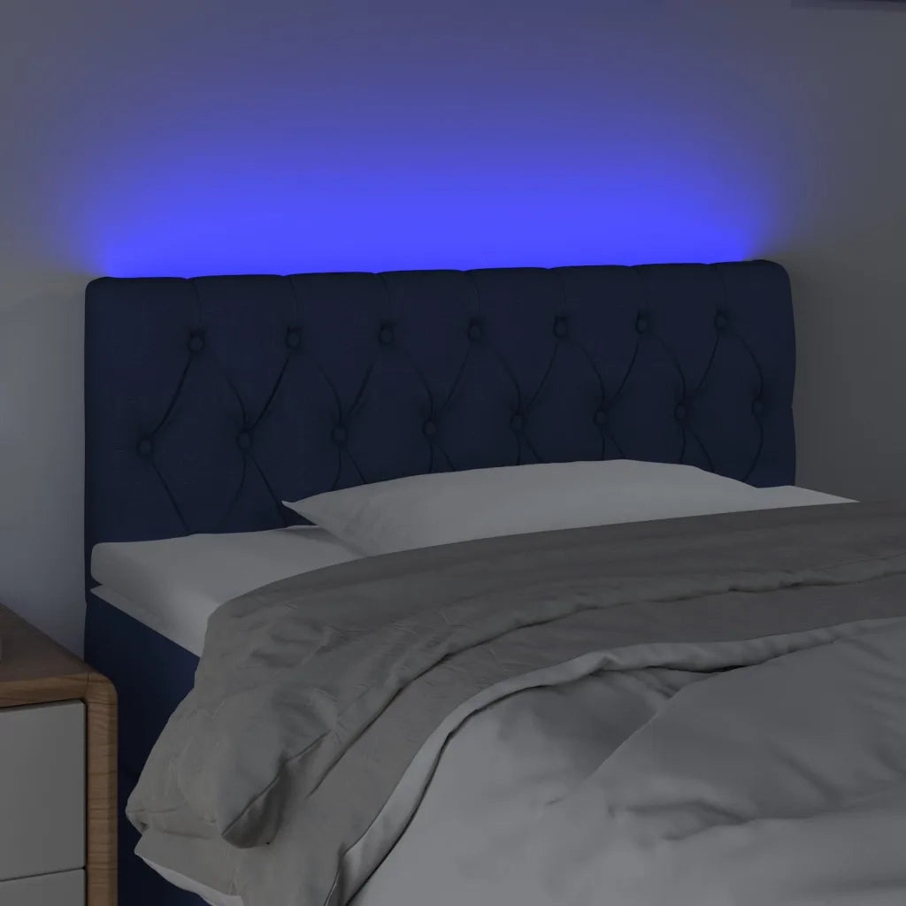 Testiera | Testata a LED Blu 100x7x78/88 cm in Tessuto