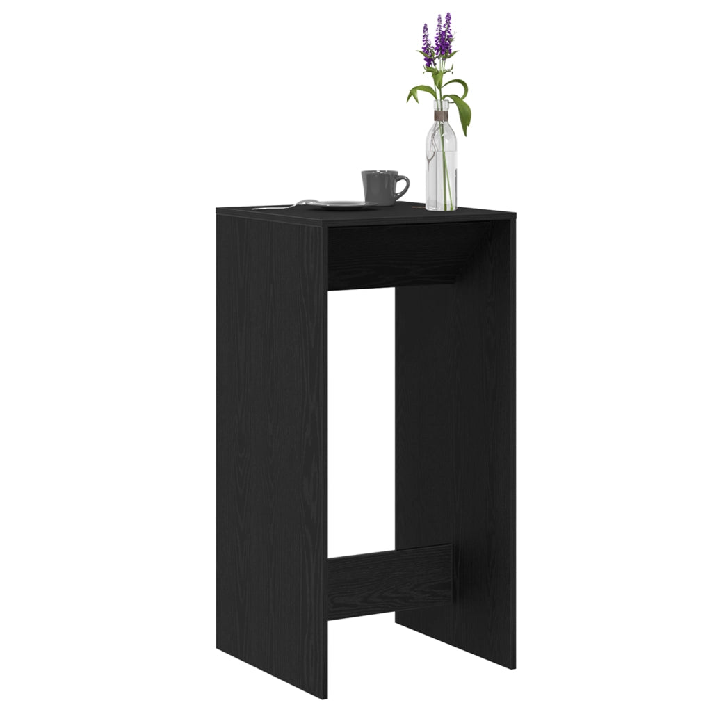 Tavolo da Bar Nero Rovere 51x50x103,5 cm Legno Ingegnerizzato
