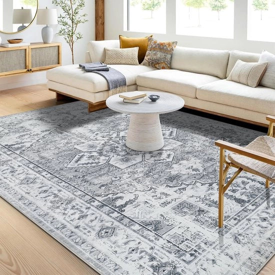 Tappeto 140x200 cm - Stile Boho - Bassopoli - Lavabile - Antiscivolo - Felpa Artificiale - Adatto per bambini e animali domestici - Pavimento
