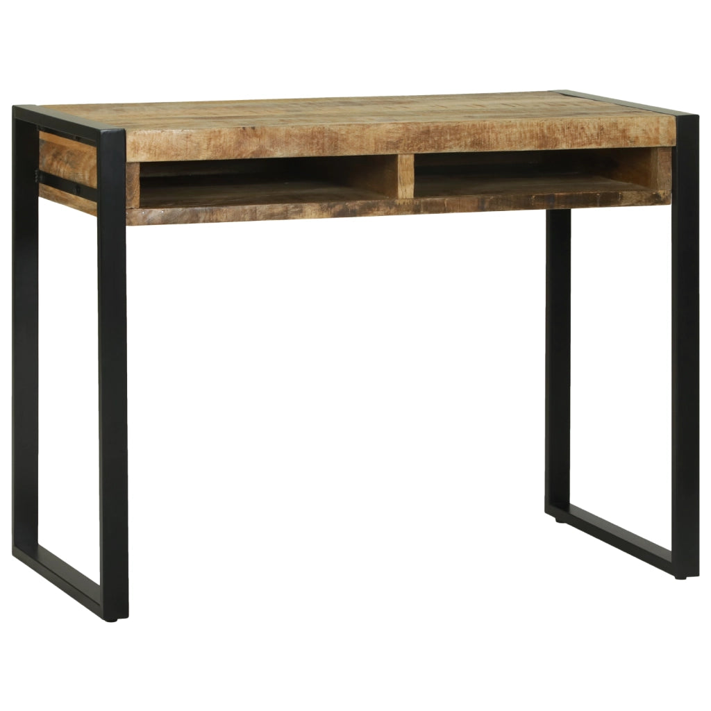 Tavolo da trucco con specchio 100x50x75 cm in legno massello grezzo di mango