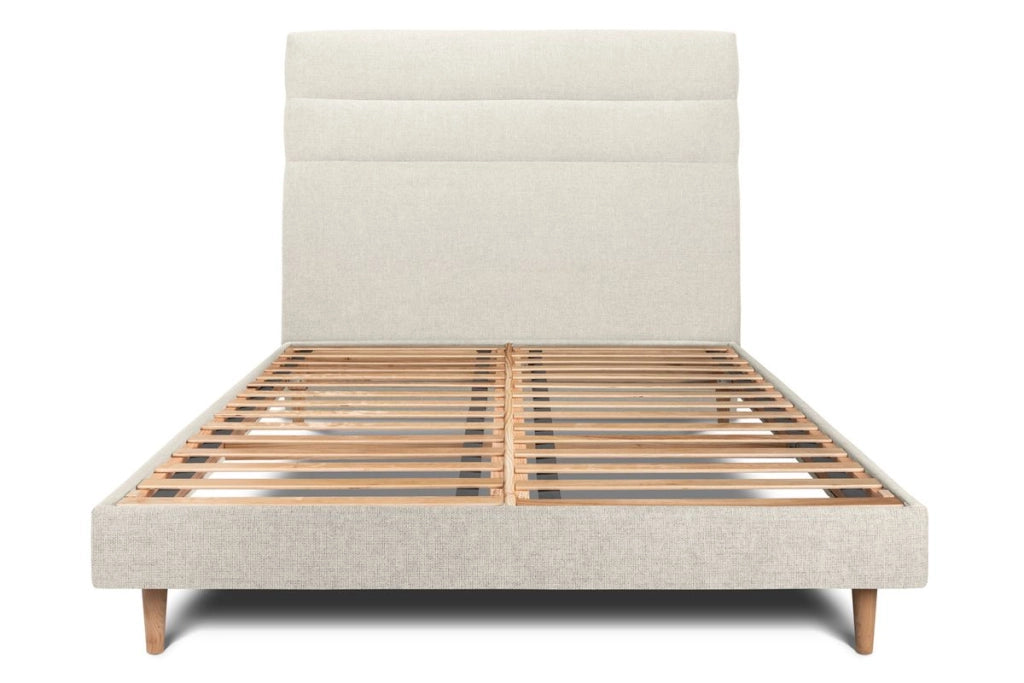 Letto 200x200 cm con testiera in linea - Tessuto Tela opaca