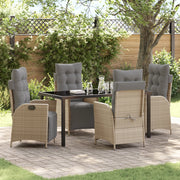 Set da pranzo da giardino 5 pezzi Beige Rattan Polimerico