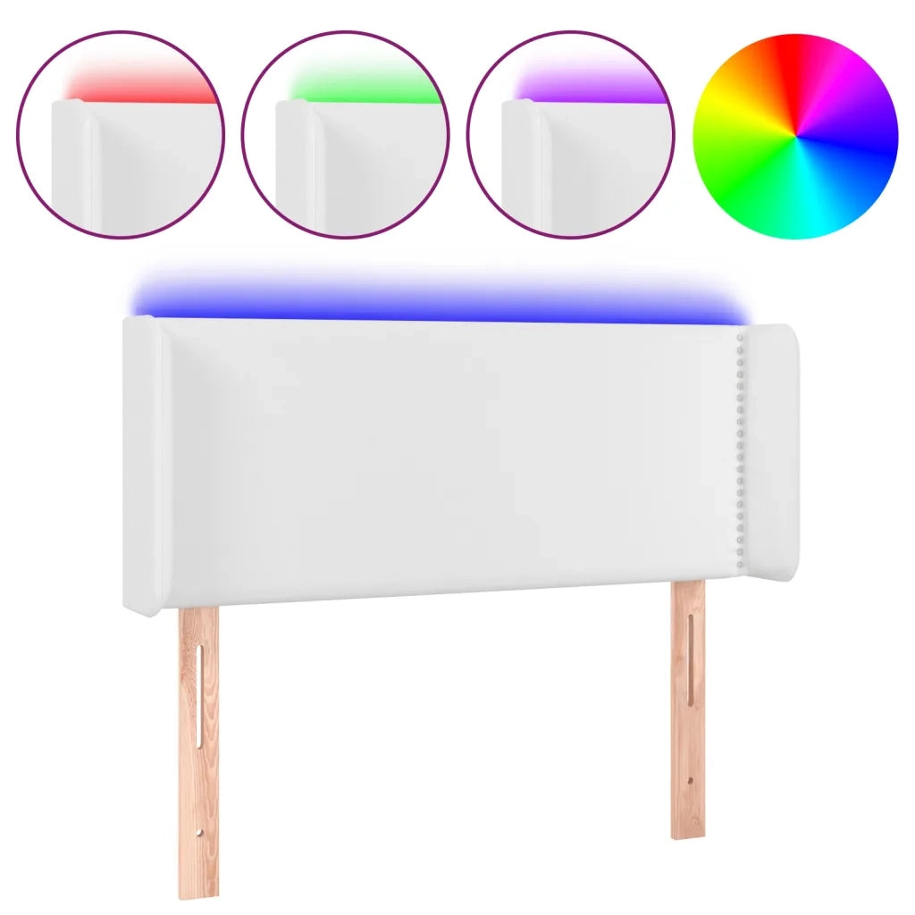 Testiera a LED-Testata con LED Bianca 103x16x78/88 cm in Similpelle 161801