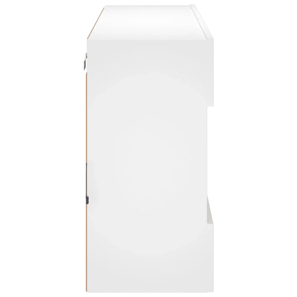 Mobile TV multimediale mensola TV credenza mobile TV parete attrezzata per sala da pranzo soggiorno camera da letto con luci LED 98,5 x 30 x 60,5 cm bianco 02_0027930