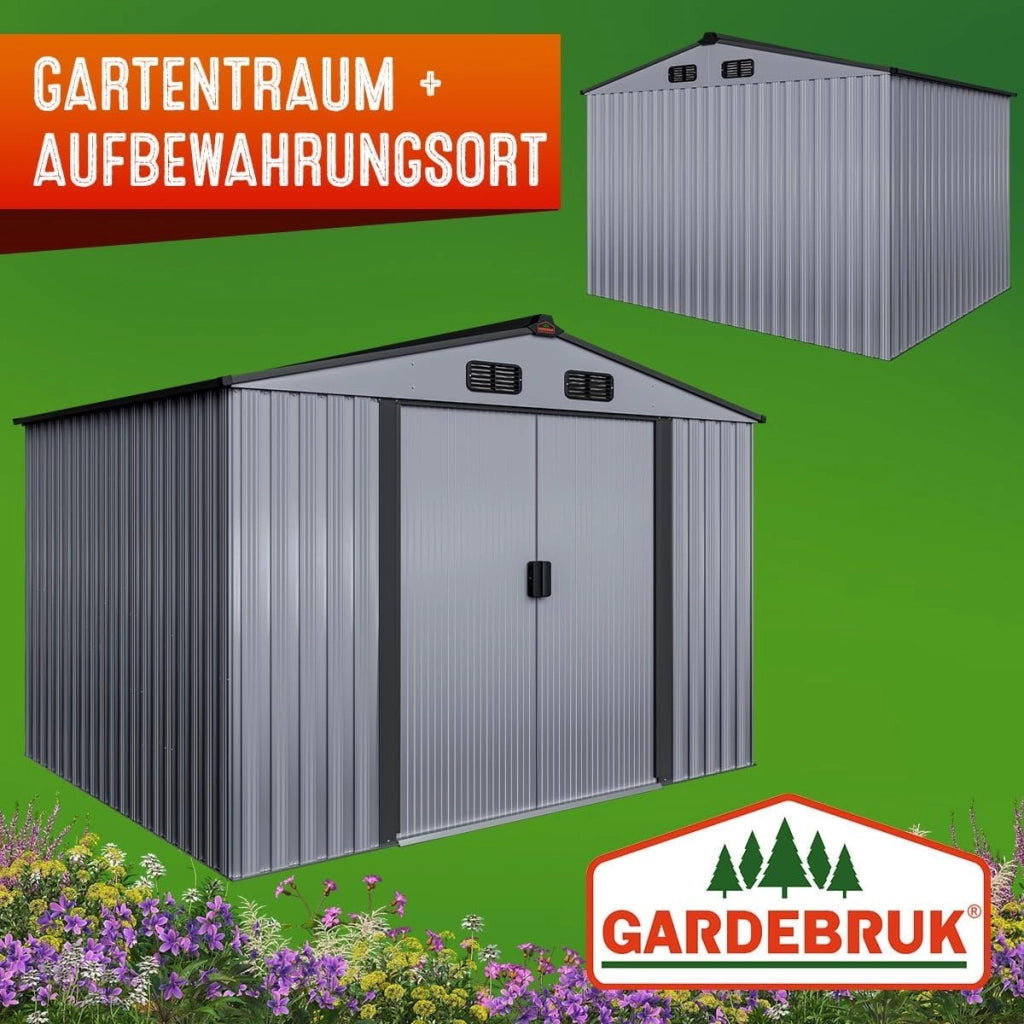 ® Casetta per Attrezzi da Giardino Capanno in Metallo da Esterno 5m² con Base 260x205x180cm Capannone XXL