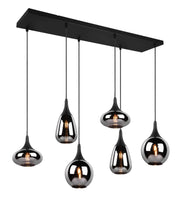 Lampadario Trio Lumina nero 6 luci E14 dimmerabile
