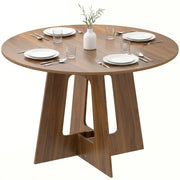 Tavolo da pranzo rotondo per 4 persone ¨C Xylo ¨C ? 110 cm base a croce legno marrone