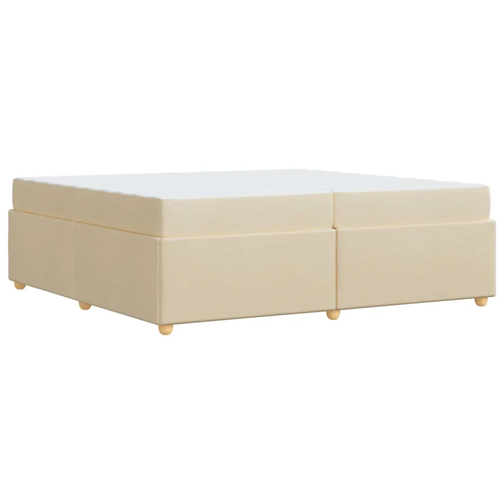 Struttura del letto con materasso Crema 200 x 200 cm Tessuto
