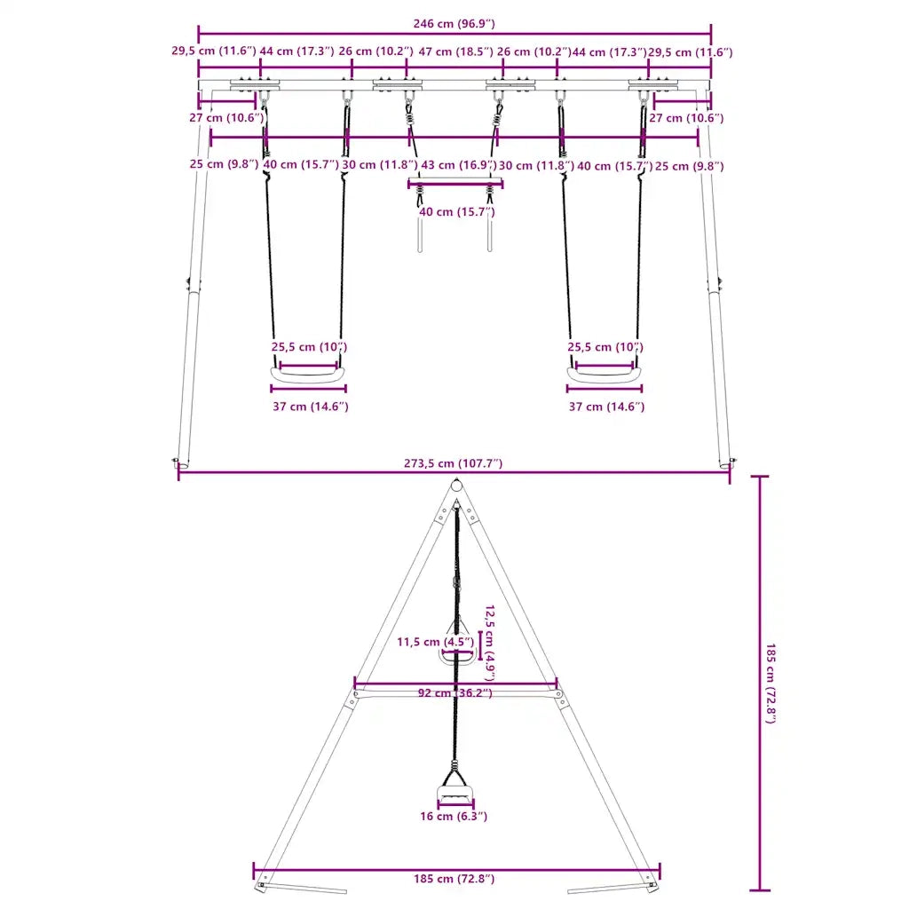 Set Gioco da Esterno con Altalene e Trapezio CFW8128315