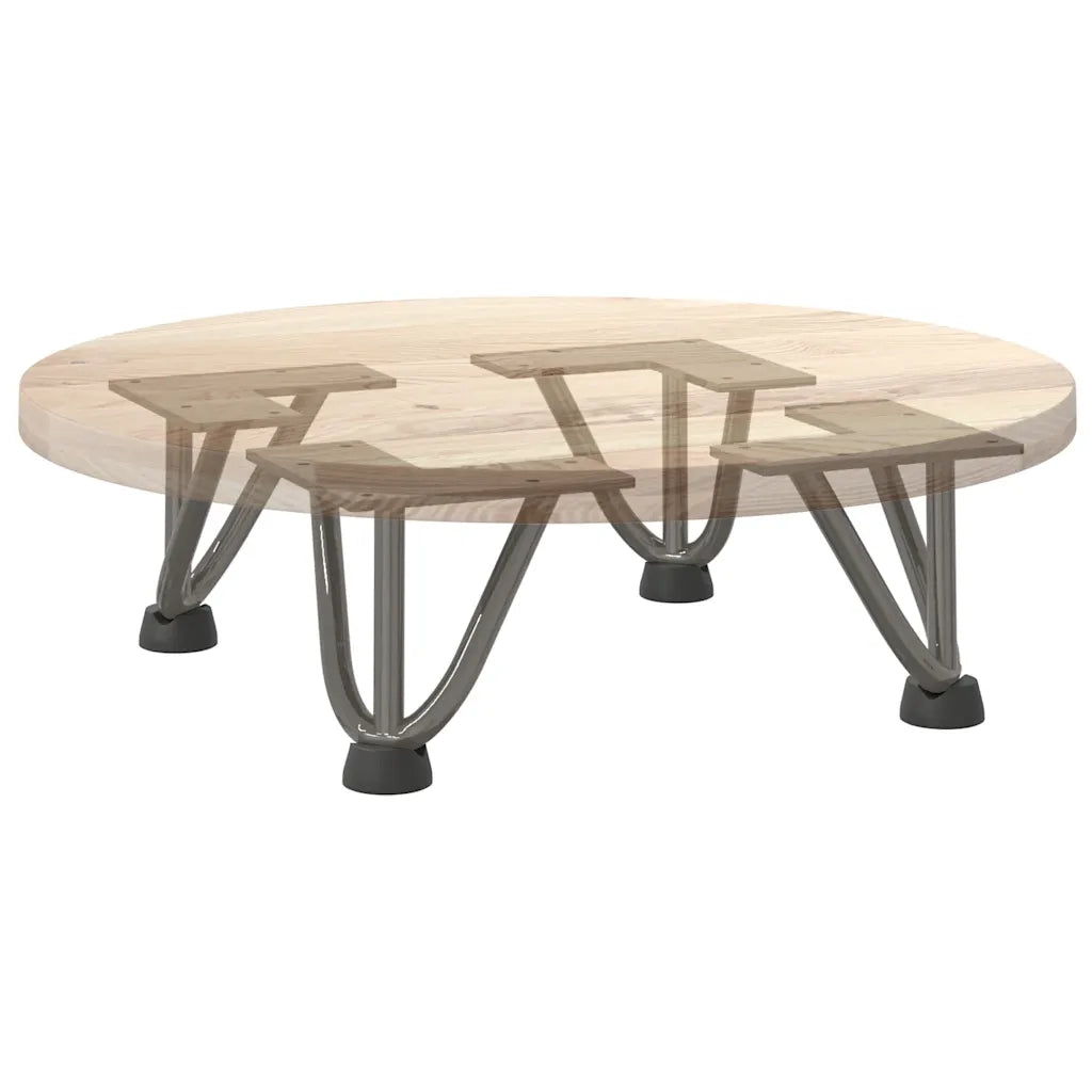Gambe a forcina per tavolino 4 pz in acciaio naturale 10 cm in acciaio massiccio 4012431