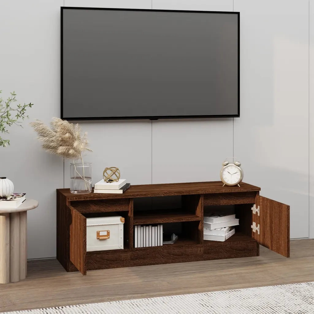 Mobile Porta TV con Anta Rovere Marrone 102x30x36 cm 823357