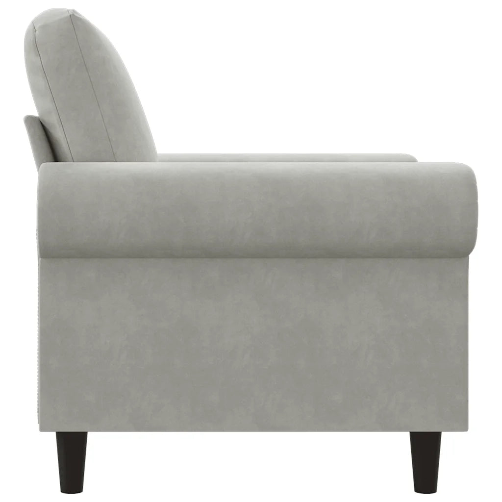 Poltrona-Divano Sedia Grigio Chiaro 60 cm Velluto 960457