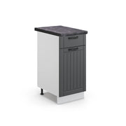 Mobiletto base per cucina Fame-Line Antracite rustico/Bianco 40 cm, PL Antracite Vicco