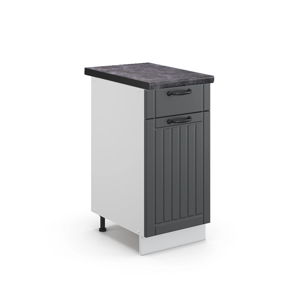 Mobiletto base per cucina Fame-Line Antracite rustico/Bianco 40 cm, PL Antracite Vicco