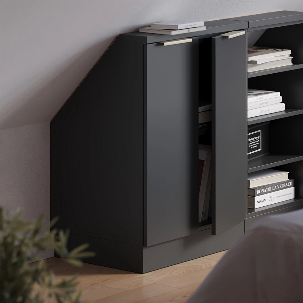 Mobile sottotetto Rion Antracite-oro/Antracite 60 x 83.8 cm con 2 porte Vicco