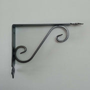 Reggimensola argento da 175x230mm staffa rustica anticata con saetta di rinforzo