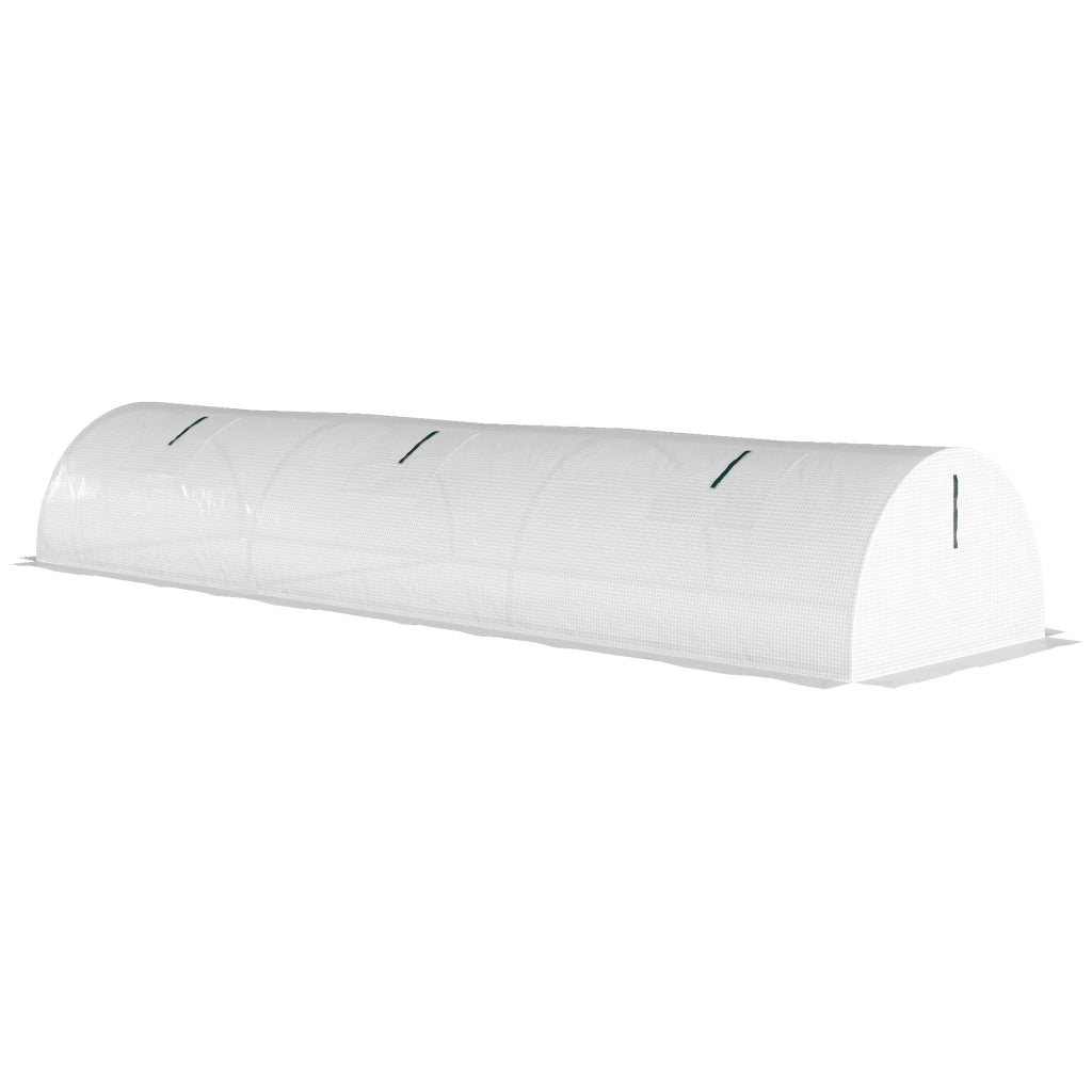 Serra da giardino a tunnel con finestra in rete ¨C Xylo ¨C plastica UV resistente bianco 300x80x45 cm