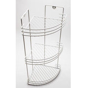 Trade Shop - Mensola Da Bagno Angolare A 3 Livelli Ripiani Metallo Bianca 59x22x22cm -