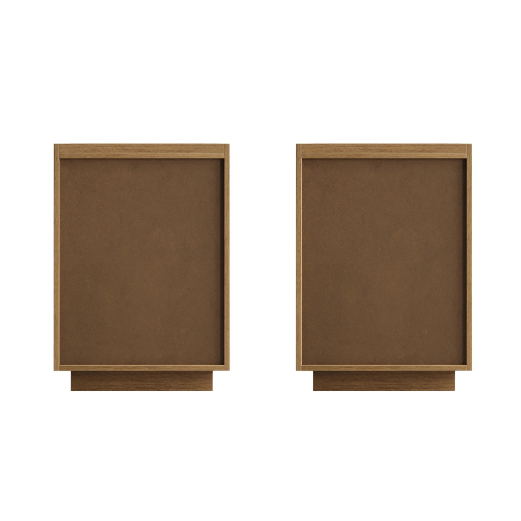 Comodino con 2 cassetti, design minimalista, per camera da letto, in MDF e truciolare, rovere, 38 × 48 × 50 cm