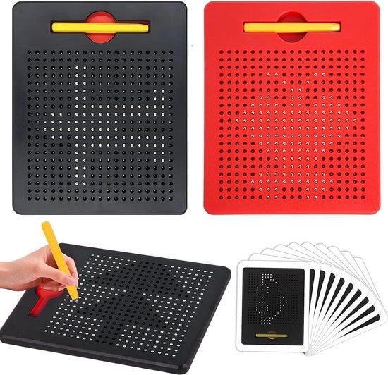 Tavolo da disegno magnetico con pallina magnetica in acciaio e 2 penne - divertente gioco magnetico per bambini Tavolo da disegno