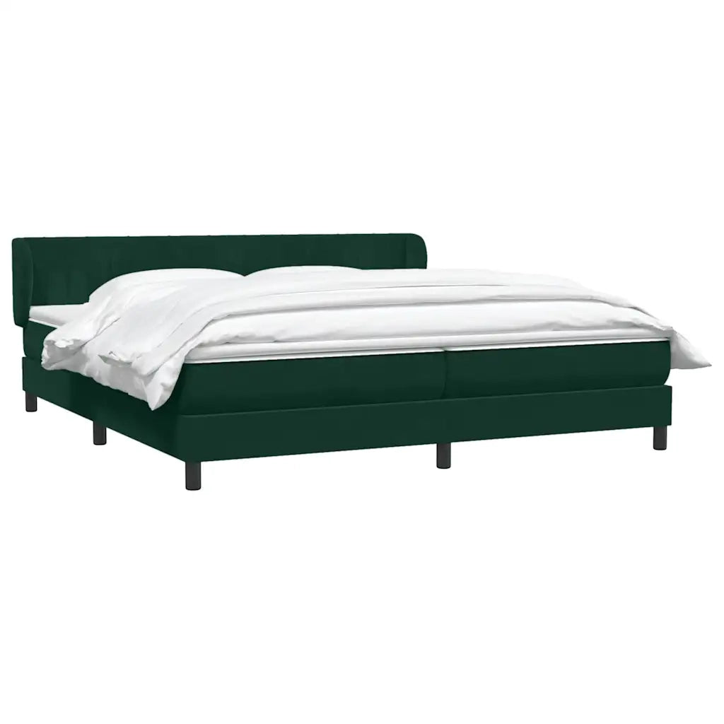 Giroletto a Molle con Materassi Verde Scuro 180x220 cm Velluto 3317748