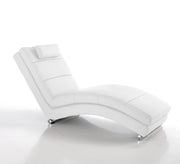 Chaise longue in pelle sintetica bianca cm H.85xL.62xP.172