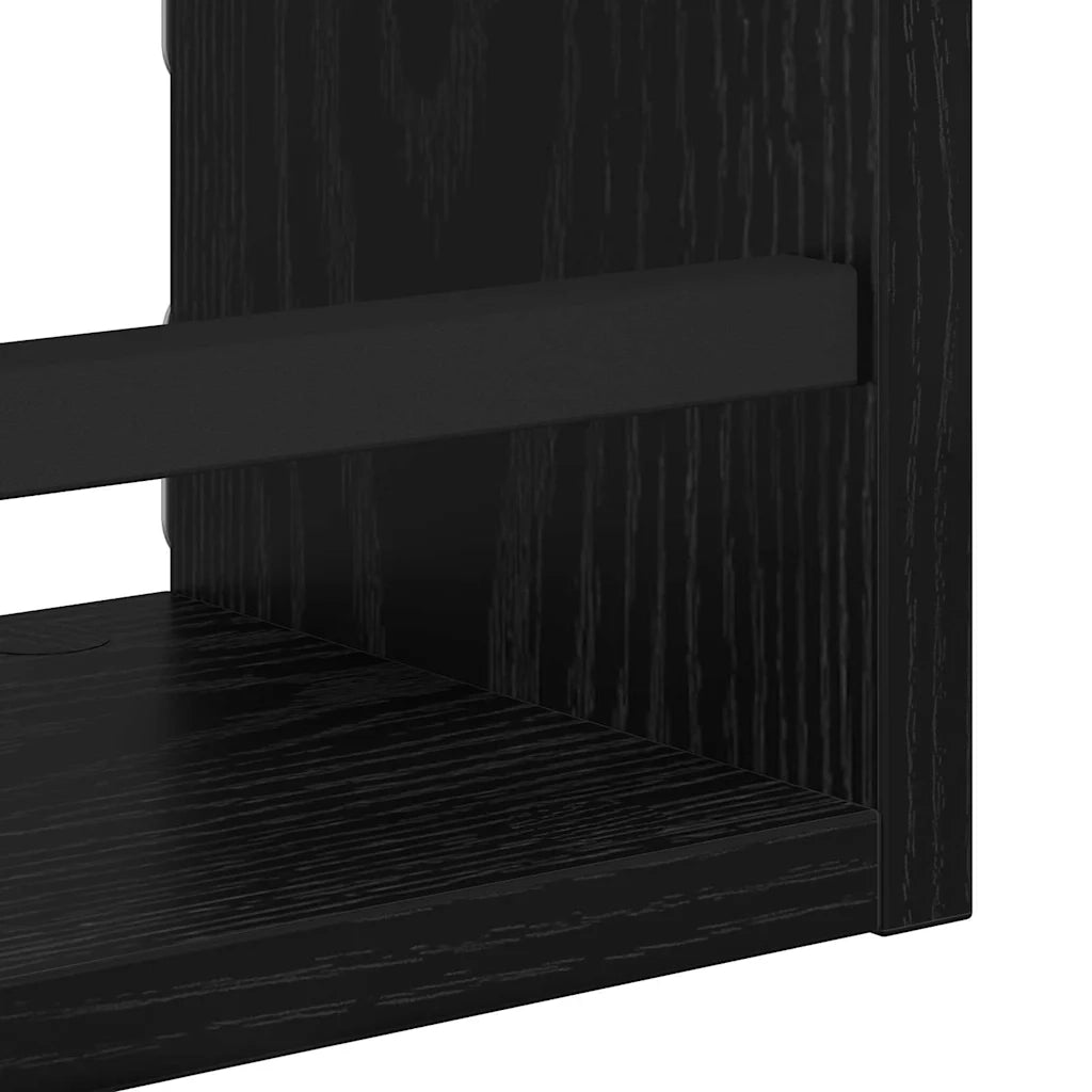 Set mensole da parete 3 pcs Rovere Nero 40x16x14cm 882789