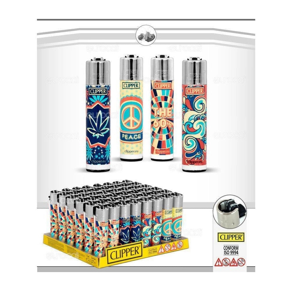 Trade Shop - Confezione 48 Pz Accendini Ricaricabili Clipper The60s Limited Edition -